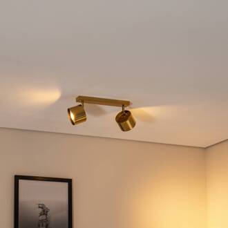 Plafondspot Chloe verstelbaar, 2-lamps, staal messingkleurig