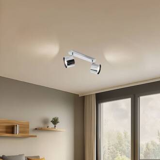 Plafondspot Chloe, verstelbaar, 2-lamps, staal verchroomd