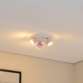 Plafondspot Cloudy 3-lamps Rondell roze