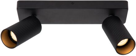 Plafondspot Clubs Zwart 2xgu10