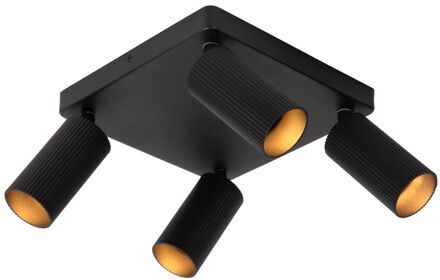 Plafondspot Clubs Zwart 4xgu10