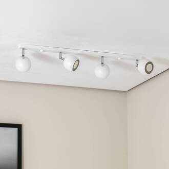 Plafondspot Flame, wit, 4-lamps lang