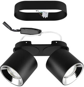 Plafondspot Guayana GU10 2-lamps zwart mat zwart