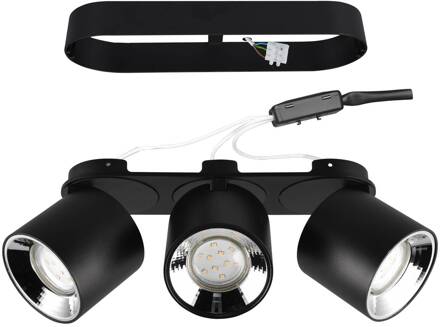 Plafondspot Guayana GU10 3-lamps zwart mat zwart
