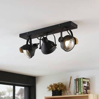 plafondspot Henega, 52 cm, zwart, 3-lamps