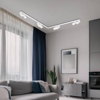 Plafondspot Hero, wit, 8-lamps, 240 cm, metaal, GU10