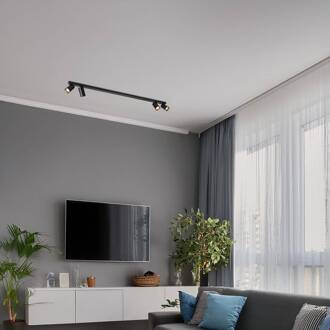 Plafondspot Hero, zwart, 4-lamps, 120 cm, metaal, GU10