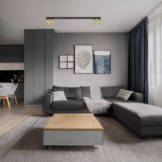 Plafondspot Hero, zwart/goud, 4-lamps, 120 cm, metaal zwart, goud