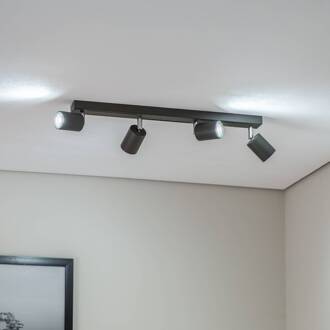 Plafondspot Jarek antraciet/chroom, 4-lamps antraciet, chroom
