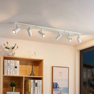 plafondspot Joffrey, 116 cm, wit, 6-lamps, GU10 wit zand