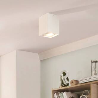 plafondspot Jolina, hoekig, wit, 13cm, metaal mat wit