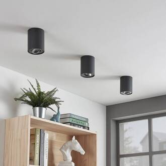 plafondspot Jolina, rond, antraciet, set van 2, aluminium