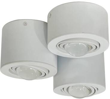 plafondspot Jyla, wit, 4.200 K, 3-lamps, lens, GX53 wit mat