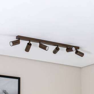Plafondspot Link, titanium-goudkleurig, lengte 90 cm, 6-lamps.