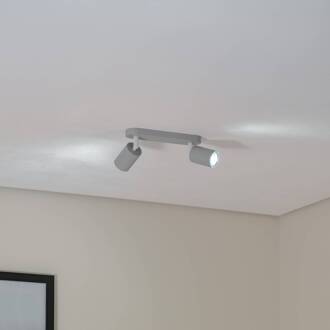 Plafondspot Livia, grijs, 35 cm, 2-lamps, metaal, GU10