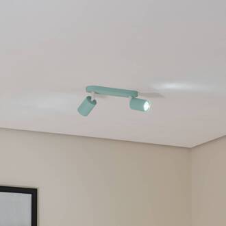 Plafondspot Livia, mintgroen, 35 cm, 2-lamps, metaal, GU10