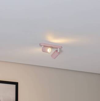 Plafondspot Livia, roze, 35 cm, 2-lamps, metaal, GU10
