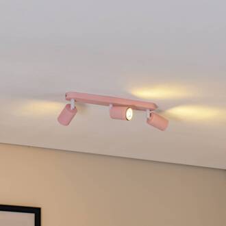 Plafondspot Livia, roze, 52 cm, 3-lamps, metaal, GU10