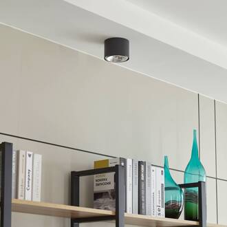 plafondspot Mabel, Ø 12 cm, grijs, metaal, GU10 donkergrijs