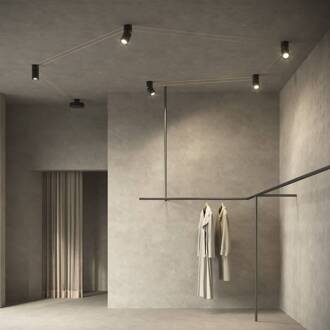 plafondspot Mitos, zwart, Ø 8 cm, metaal, verstelbaar zwart mat