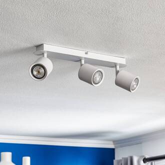 Plafondspot Modo van roestvrij staal, wit, 3-lamps