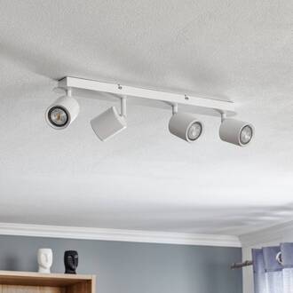 Plafondspot Modo van roestvrij staal, wit, 4-lamps