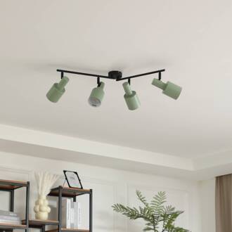 plafondspot Ovelia, groen, 80 cm, 4-lamps, E27 groen, zwart