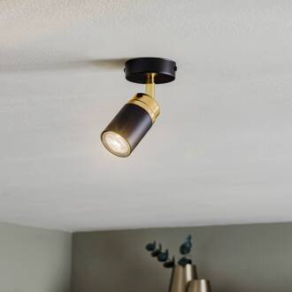 Plafondspot Reno, 1-lamp, zwart/goud zwart, goud