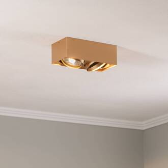 Plafondspot Riesta, goud, 2-lamps