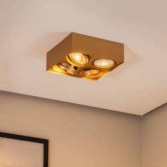 Plafondspot Riesta, goud, 4-lamps