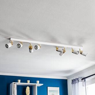 Plafondspot Rondo wit/goud 8-lamps wit, goud