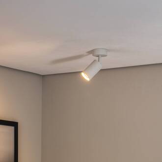 Plafondspot Sado, wit, staal, verstelbaar, 1-lamp rond