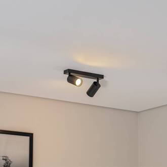 Plafondspot Sado, zwart, staal, verstelbaar, 2-lamps