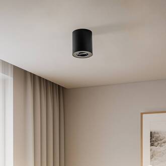 Plafondspot set, verstelbaar, zwart, binnenkant zilver zwart, zilver