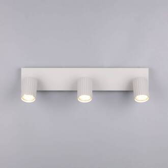 Plafondspot Soka, lichtgrijs, lengte 50 cm, metaal, 3-lamps.