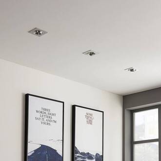 plafondspot Sophia, aluminium, hoekig geborsteld aluminium