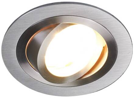 plafondspot Sophia, aluminium, rond geborsteld aluminium