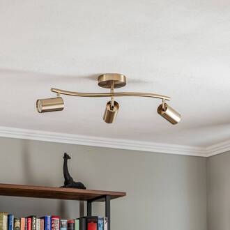Plafondspot Spotte, messing antiek, 3-lamps antiek messing