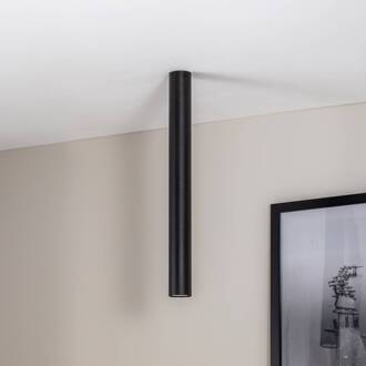 Plafondspot Tecno 1XL, staal, GU10, hoogte 60 cm, zwart