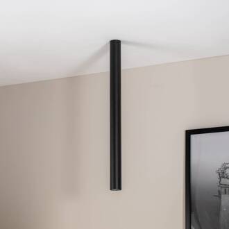 Plafondspot Tecno 1XXL, staal, GU10, hoogte 80 cm, zwart