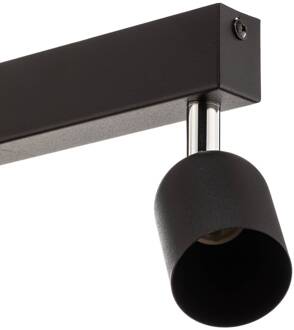 Plafondspot Top, 4-lamps, langwerpig, zwart zwart, chroom