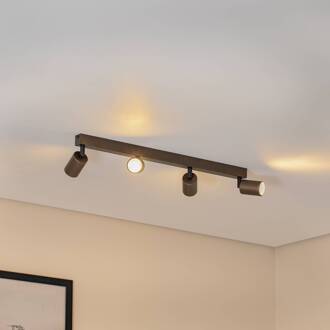 Plafondspot Top, verstelbaar, bruin, 4-lamps lineair donkerbruin mat