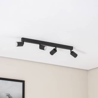 Plafondspot Top, zwart, 83 cm, 4-lamps, metaal, GU10