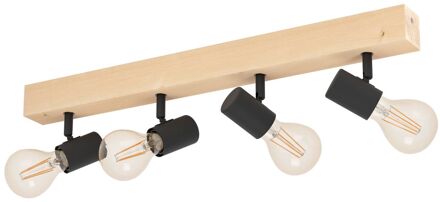Plafondspot Townshend 3 Hout Zwart 4xe27
