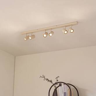 plafondspots Kardis, beige, 6-lamps, metaal, GU10