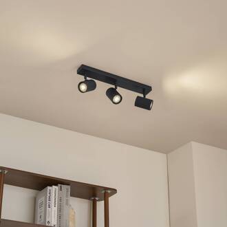 plafondspots Kardis, donkergrijs, 3-lamps, metaal, GU10
