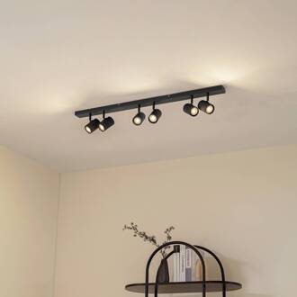 plafondspots Kardis, donkergrijs, 6-lamps, metaal, GU10