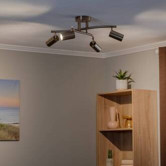 Plafondspots, messing antiek, 4-lamps antiek messing