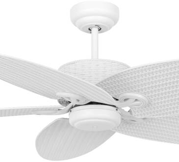 Plafondventilator Fijian II, wit, Ø 132 cm, stil