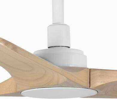 Plafondventilator Heywood S, DC, wit/hout licht wit, helder hout